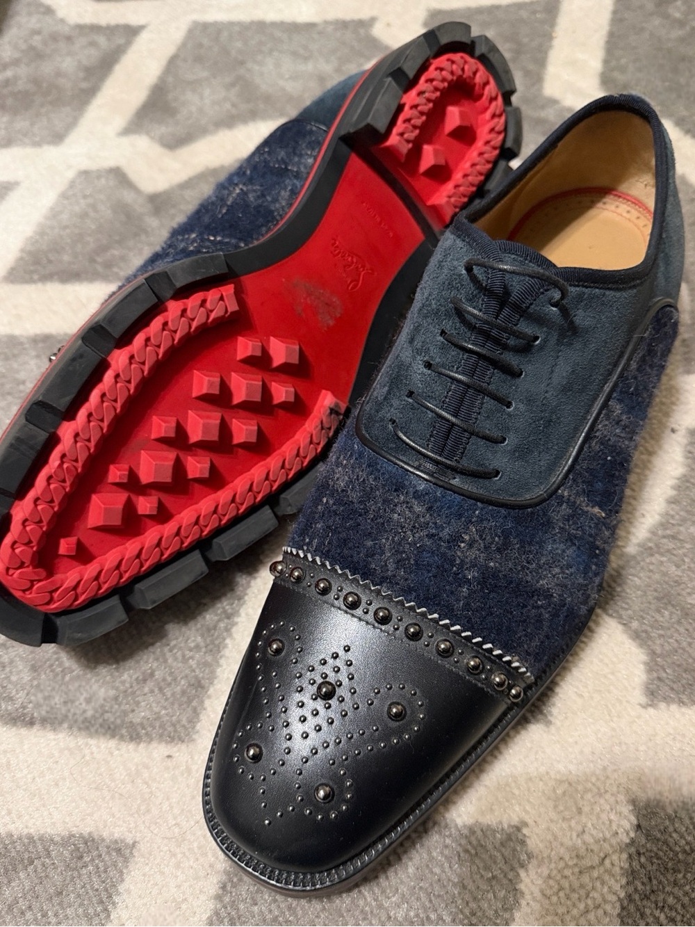 Christian Louboutin Robertus Men’s Sz 12 studded oxford lace ups